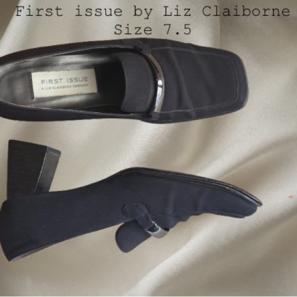 Liz Claiborne Black Square-Toe Loafers